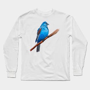 Blue Grosbeak Bird Long Sleeve T-Shirt